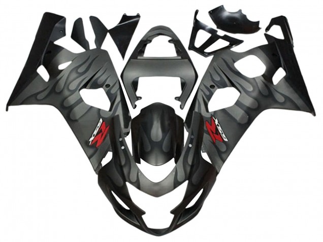 Mejores Carenados Moto Suzuki GSXR 600 / GSXR 750 2004-2005 - Gris Negro Llama