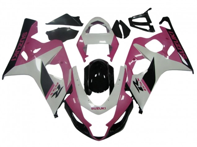 Mejores Carenados Moto Suzuki GSXR 600 / GSXR 750 2004-2005 - Blanco Rosa Negro