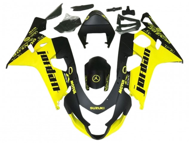Mejores Carenados Moto Suzuki GSXR 600 / GSXR 750 2004-2005 - Negro Amarillo Jordan