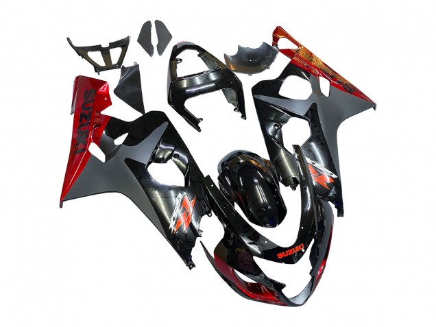 Mejores Carenados Moto Suzuki GSXR 600 / GSXR 750 2004-2005 - Negro Gris Rojo
