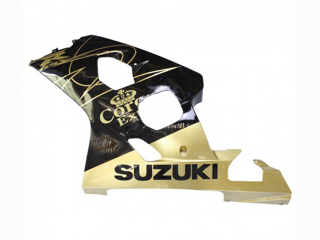 Mejores Carenados Moto Suzuki GSXR 600 / GSXR 750 2004-2005 - Negro Brillante Oro Corona