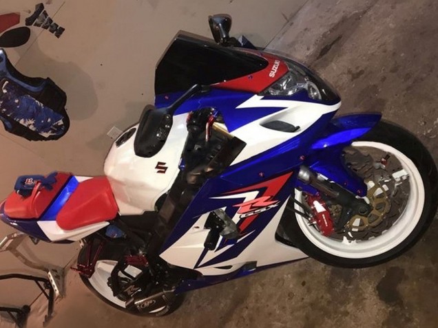 Mejores Carenado Moto Suzuki GSXR 600 / GSXR 750 2004-2005 - Blanco Azul Rojo