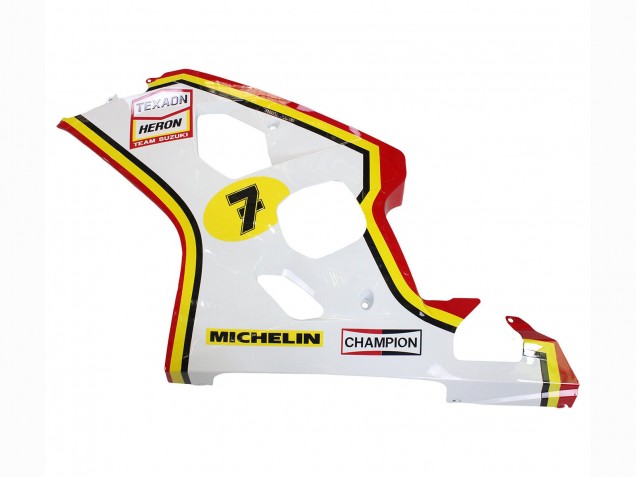 Mejores Carenados Moto Suzuki GSXR 600 / GSXR 750 2004-2005 - Blanco Rojo Amarillo Michelin Texaon Heron 7