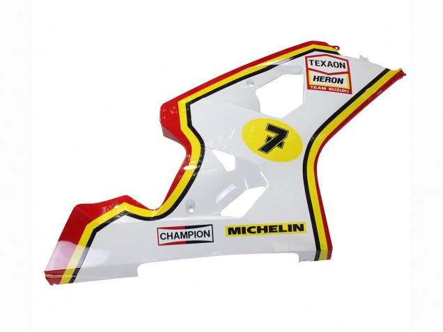 Mejores Carenados Moto Suzuki GSXR 600 / GSXR 750 2004-2005 - Blanco Rojo Amarillo Michelin Texaon Heron 7