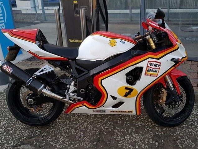Mejores Carenados Moto Suzuki GSXR 600 / GSXR 750 2004-2005 - Blanco Rojo Amarillo Michelin Texaon Heron 7