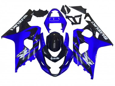 Mejores Carenados Moto Suzuki GSXR 600 / GSXR 750 2004-2005 - Azul Negro Blanco Calcomanía