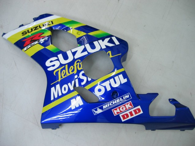 Mejores Carenados Moto Suzuki GSXR 600 / GSXR 750 2004-2005 - Azul Blanco Amarillo Verde Telefonica Motul MoviStar