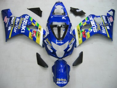 Mejores Carenados Moto Suzuki GSXR 600 / GSXR 750 2004-2005 - Azul Blanco Amarillo Verde Telefonica Motul MoviStar
