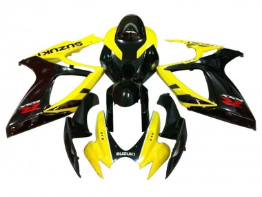 Mejores Carenados Moto Suzuki GSXR 600 / GSXR 750 2006-2007 - Amarillo Negro Brillante Rojo