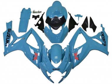 Mejores Carenados Moto Suzuki GSXR 600 / GSXR 750 2006-2007 - Azul Claro Negro Rojo
