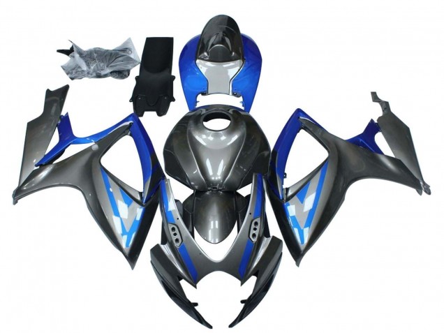 Mejores Carenados Moto Suzuki GSXR 600 / GSXR 750 2006-2007 - Azul Gris Negro