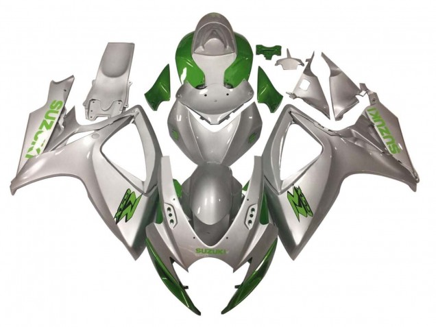 Mejores Carenados Moto Suzuki GSXR 600 / GSXR 750 2006-2007 - Plata Verde