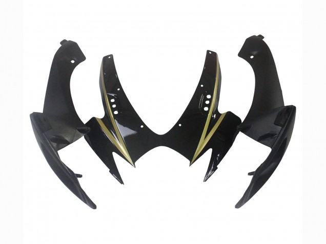 Mejores Carenados Moto Suzuki GSXR 600 / GSXR 750 2006-2007 - Negro Brillante Oro Raya