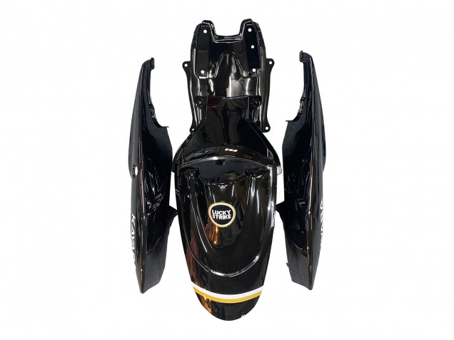 Mejores Carenados Moto Suzuki GSXR 600 / GSXR 750 2006-2007 - Negro Brillante Blanco Motul Lucky Strike
