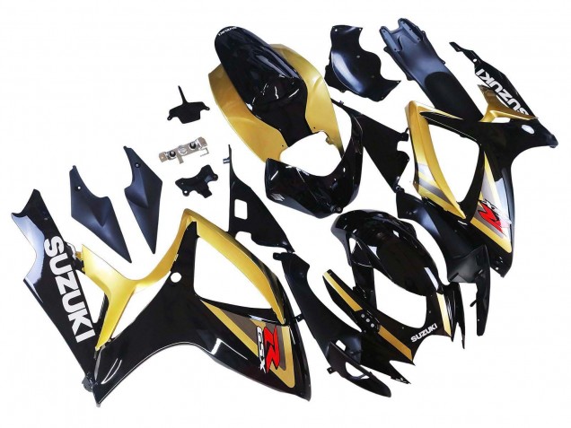 Mejores Carenados Moto Suzuki GSXR 600 / GSXR 750 2006-2007 - Oro Negro Brillante Rojo