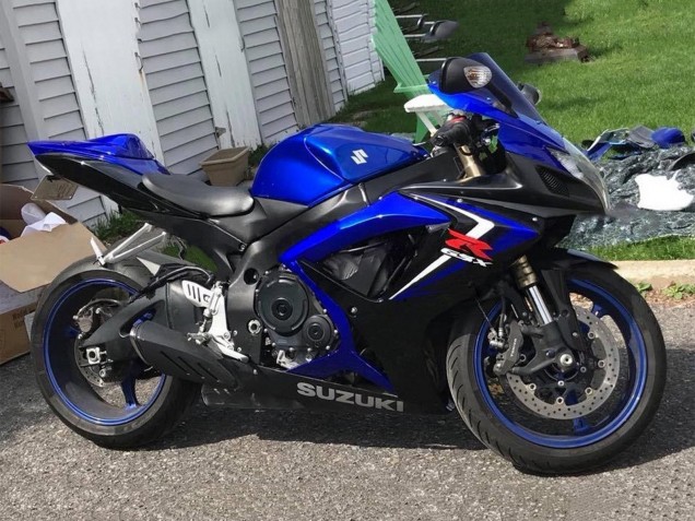 Mejores Carenados Moto Suzuki GSXR 600 / GSXR 750 2006-2007 - Azul Negro Rojo