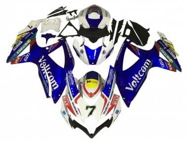 Mejores Carenados Moto Suzuki GSXR 600 / GSXR 750 2006-2007 - Blanco Azul Amarillo Rojo Voltcom