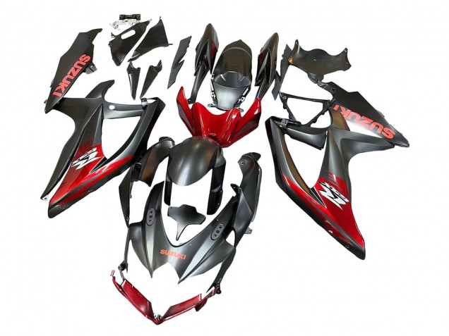 Mejores Carenados Moto Suzuki GSXR 600 / GSXR 750 2008-2010 - Negro Mate Rojo