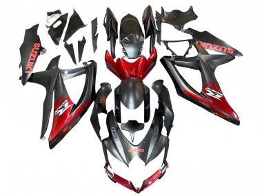 Mejores Carenados Moto Suzuki GSXR 600 / GSXR 750 2008-2010 - Negro Mate Rojo