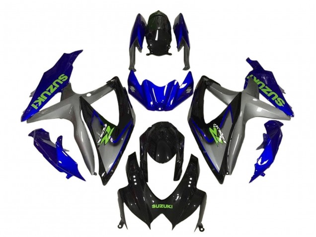 Mejores Carenados Moto Suzuki GSXR 600 / GSXR 750 2008-2010 - Azul Gris Negro Brillante Verde
