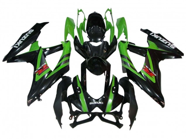 Mejores Carenados Moto Suzuki GSXR 600 / GSXR 750 2008-2010 - Verde Negro Brillante