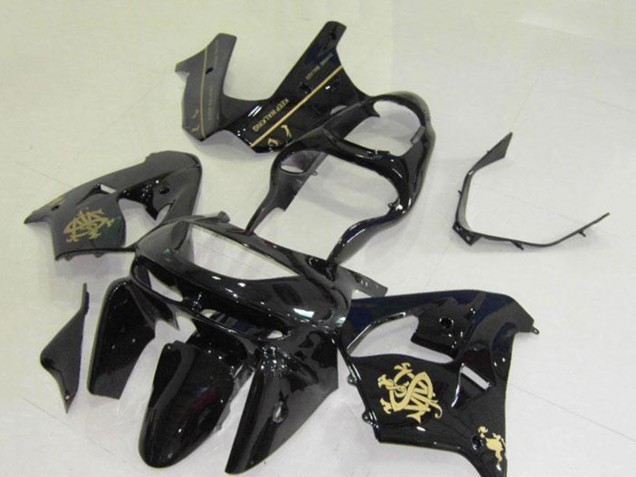 Mejores Carenados Moto Kawasaki ZX9R 1998-1999 - Negro Brillante Oro Jw