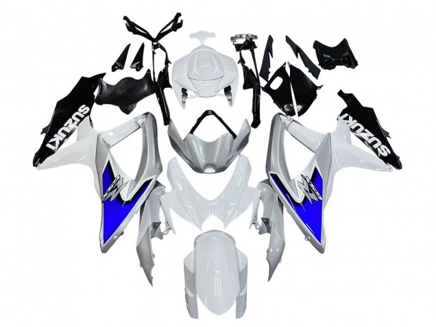 Mejores Carenados Moto Suzuki GSXR 600 / GSXR 750 2008-2010 - Blanco Plata Azul Negro