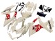 Mejores Carenados Moto Suzuki GSXR 600 / GSXR 750 2008-2010 - Crema Blanco Rojo Negro