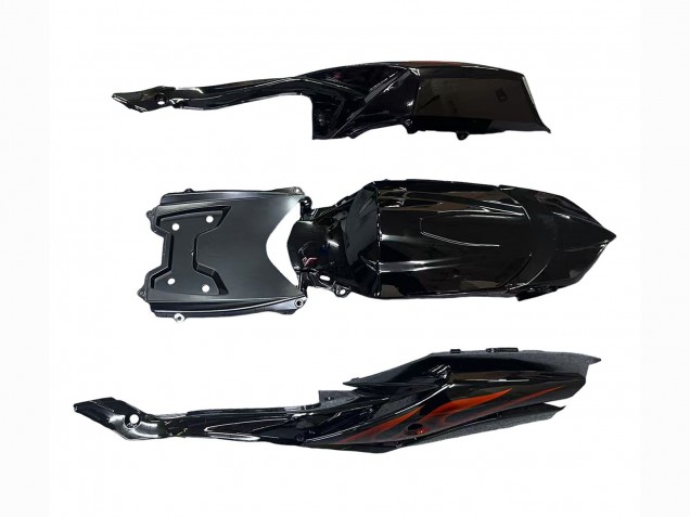 Mejores Carenados Moto Suzuki GSXR 600 / GSXR 750 2008-2010 - Negro Brillante Naranja Llama