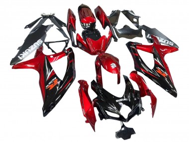 Mejores Carenados Moto Suzuki GSXR 600 / GSXR 750 2008-2010 - Rojo Negro Brillante