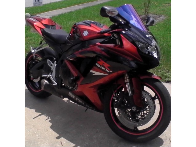 Mejores Carenados Moto Suzuki GSXR 600 / GSXR 750 2008-2010 - Rojo Negro Brillante