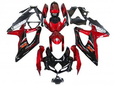 Mejores Carenados Moto Suzuki GSXR 600 / GSXR 750 2008-2010 - Rojo Negro Brillante