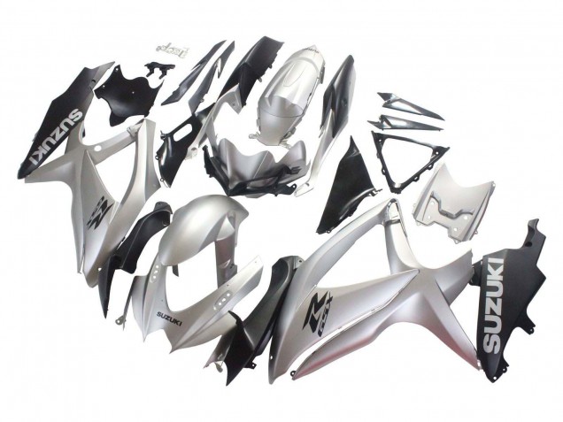 Mejores Carenados Moto Suzuki GSXR 600 / GSXR 750 2008-2010 - Plata Negro Mate