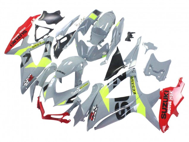 Mejores Carenados Moto Suzuki GSXR 600 / GSXR 750 2008-2010 - Gris Amarillo Rojo