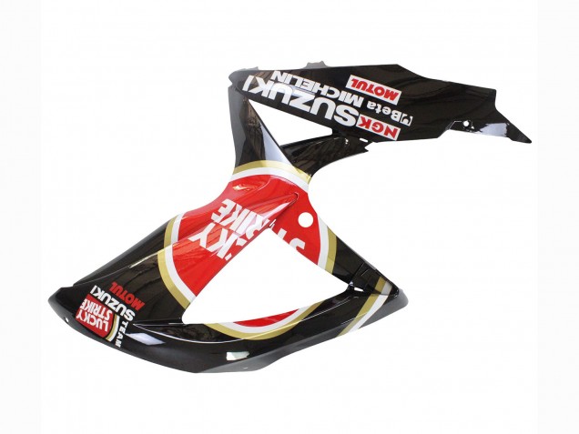 Mejores Carenados Moto Suzuki GSXR 600 / GSXR 750 2008-2010 - Negro Brillante Rojo Blanco Motul Lucky Strike