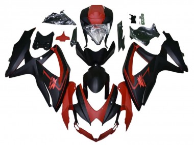 Mejores Carenados Moto Suzuki GSXR 600 / GSXR 750 2008-2010 - Rojo Granate Negro Mate