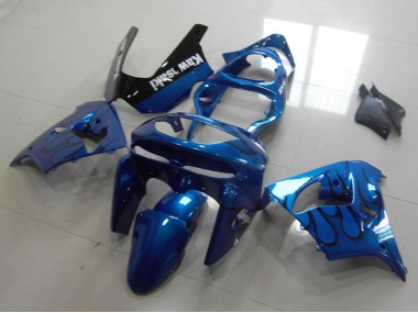 Mejores Carenados Moto Kawasaki ZX9R 1998-1999 - Azul Negro Llama