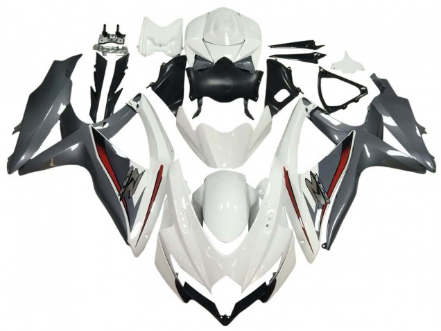 Mejores Carenados Moto Suzuki GSXR 600 / GSXR 750 2008-2010 - Blanco Gris Rojo