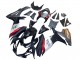 Mejores Carenados Moto Suzuki GSXR 600 / GSXR 750 2011-2024 - Negro Brillante Falsificado FibraCarbono Plata Rojo