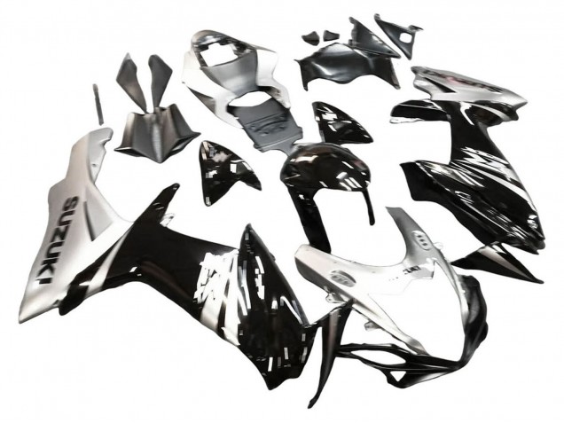 Mejores Carenado Moto Suzuki GSXR 600 / GSXR 750 2011-2024 - Negro Brillante Plata