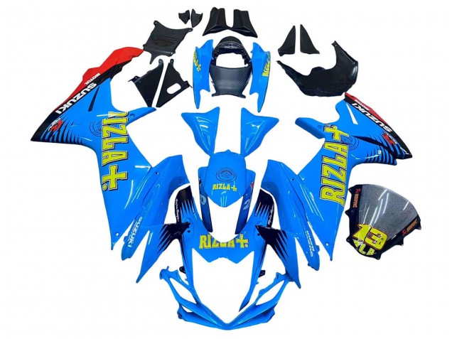 Mejores Carenados Moto Suzuki GSXR 600 / GSXR 750 2011-2024 - Azul Oro Rojo Negro Rizla