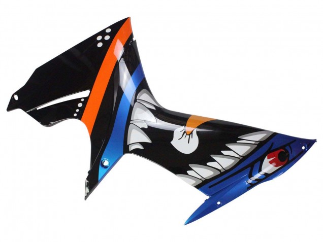 Mejores Carenados Moto Suzuki GSXR 600 / GSXR 750 2011-2024 - Azul Claro Naranja Negro Blanco Tiburón 46