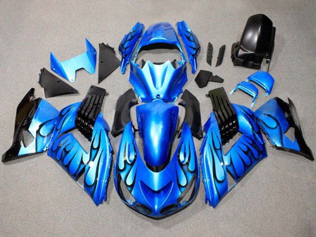 Mejores Carenados Moto Suzuki GSXR 600 / GSXR 750 2011-2024 - Azul Negro Llama