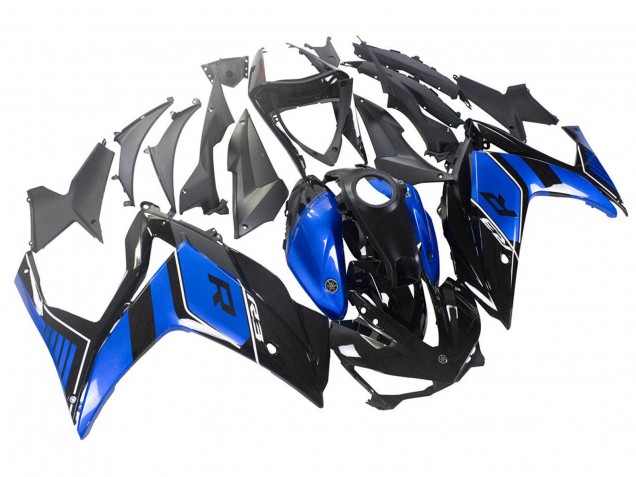 Mejores Carenado Moto Yamaha YZF R3/R25 2015-2018 - Azul Negro Brillante