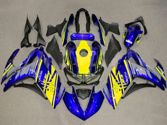 Mejores Carenado Moto Yamaha YZF R3/R25 2015-2018 - Amarillo Azul Negro Monstruo