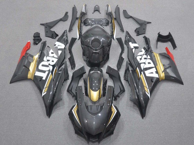 Mejores Carenados Moto Yamaha YZF R3/R25 2019-2021 - Rojo Oro Negro FibraCarbono Estilo