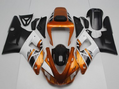 Mejores Carenados Moto Yamaha YZF R1 1998-1999 - Naranja Oro Gris Blanco Negro