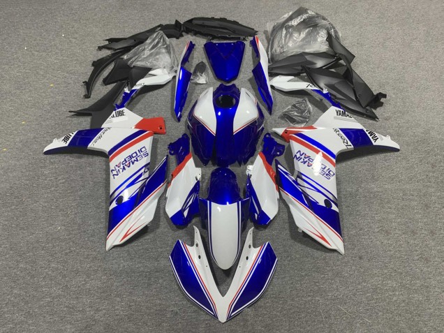 Mejores Carenados Moto Yamaha YZF R3/R25 2019-2021 - Blanco Azul Rojo Semakin Didepan