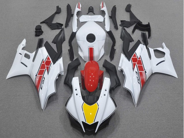 Mejores Carenados Moto Yamaha YZF R3/R25 2022-2024 - Blanco Rojo Amarillo Negro