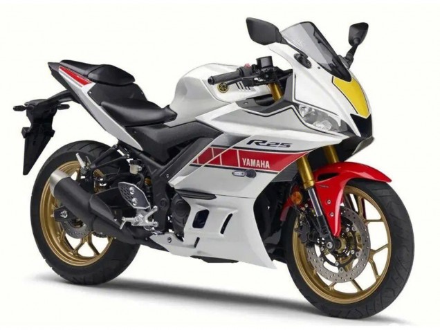 Mejores Carenado Moto Yamaha YZF R3/R25 2022-2024 - Blanco Rojo Negro